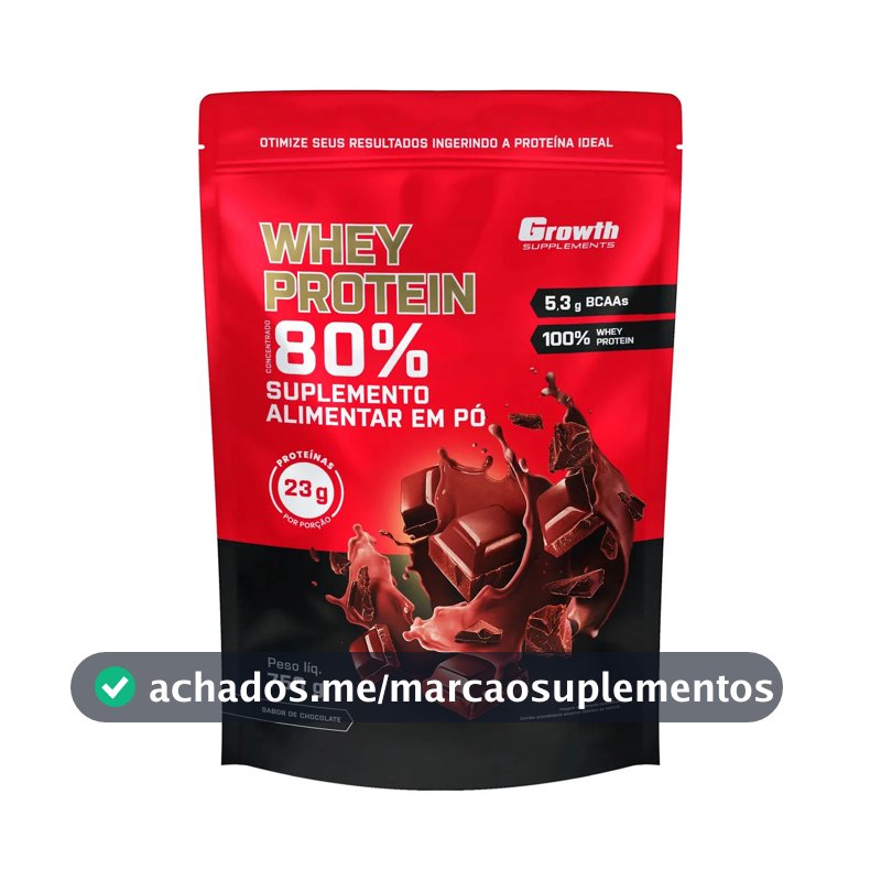Whey Concentrado 750g Growth Supplements - Variados Sabores Chocolate