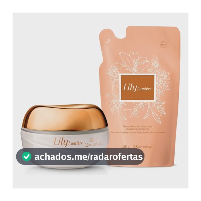 Kit Lily Lumière: Creme Hidratante Corporal 250g+ Refil 250g