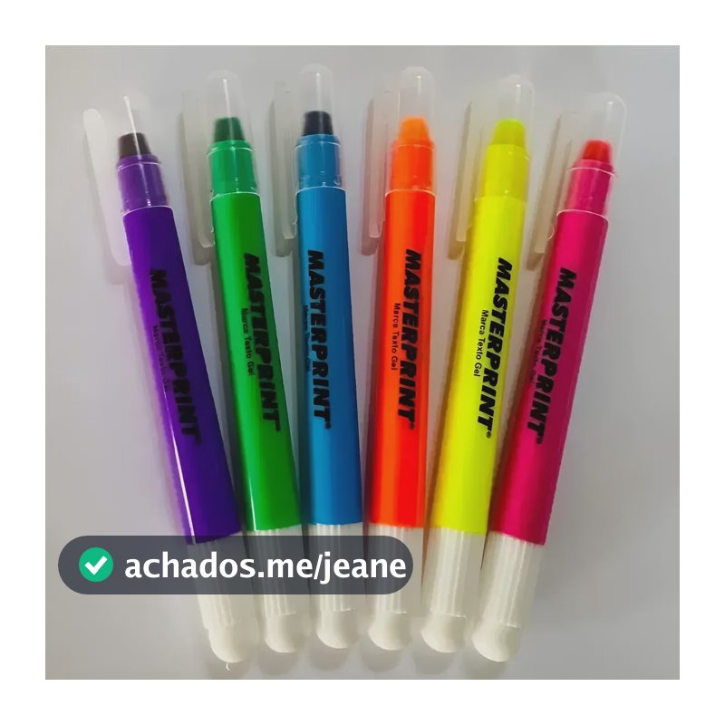 Marca Texto Em Gel Kit 6 Cores Ideal Para Biblia E Livros Sortida (1 Rosa 1 Amarelo 1 Laranja 1 Verde 1 Azul 1 Roxo)