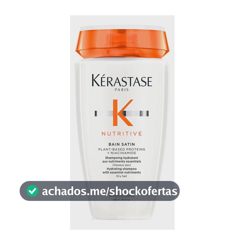 Shampoo Hidratante para Cabelos Secos, Nutrição Intensa, Brilho, Maciez, Fortalecimento e Revitalização da Fibra Capilar, Nutritive Bain Satin Kérastase, 250ml