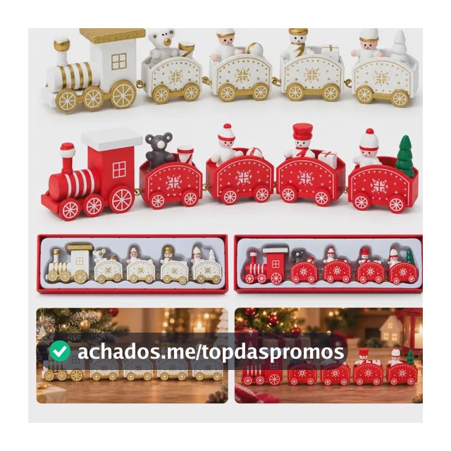 Trem De Natal Decorativo Em Madeira 25 Cm Para Mesa