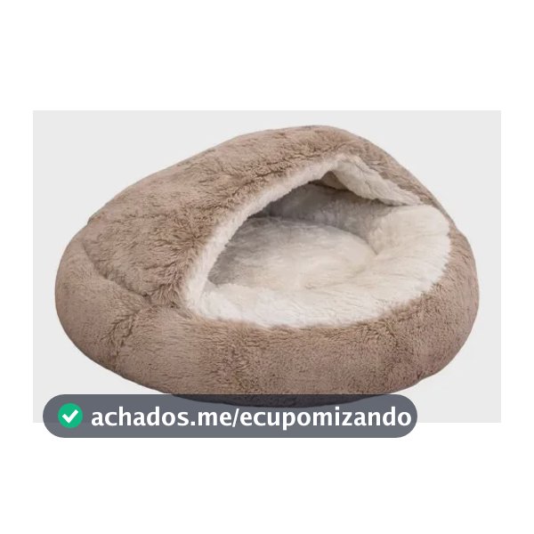 Cama Toca Donut Coberta para Pet de Pelúcia M Avelã