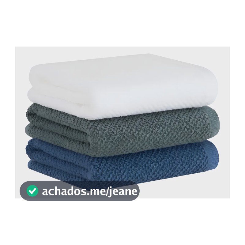 Jogo de Toalhas Buddemeyer Gourmet Quadriculado Pano de Copa Branco/Azul/Verde 3 peças