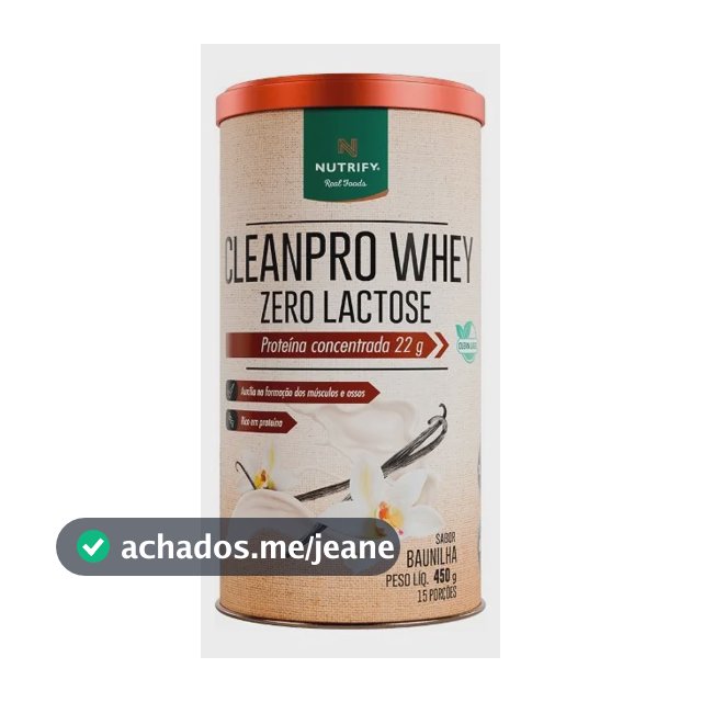 Proteína Clean Pro Whey Zero Lactose Nutrify Baunilha