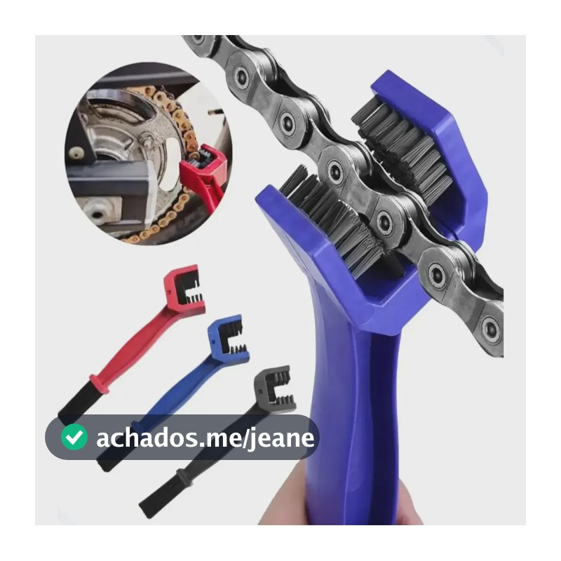 Escova Dupla GRW para Limpeza de Corrente de Moto e Bicicleta Azul