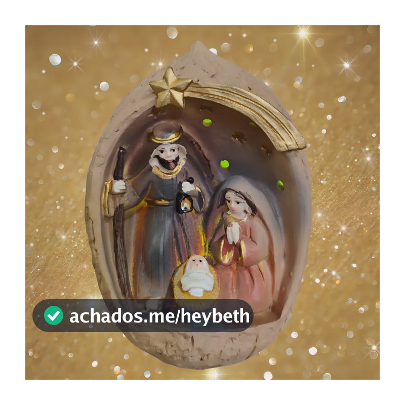 Presépio Natalino Sagrada Familia Na Gruta Com Led