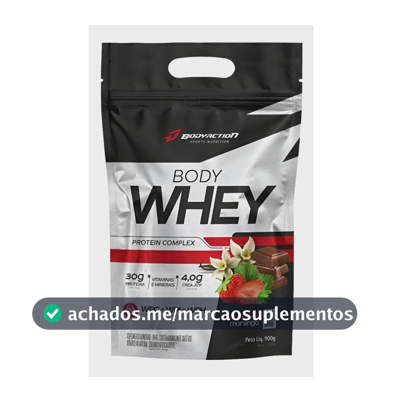 Body Whey Protein Isolado Concentrado Hidrolisado 900g Sabor Morango