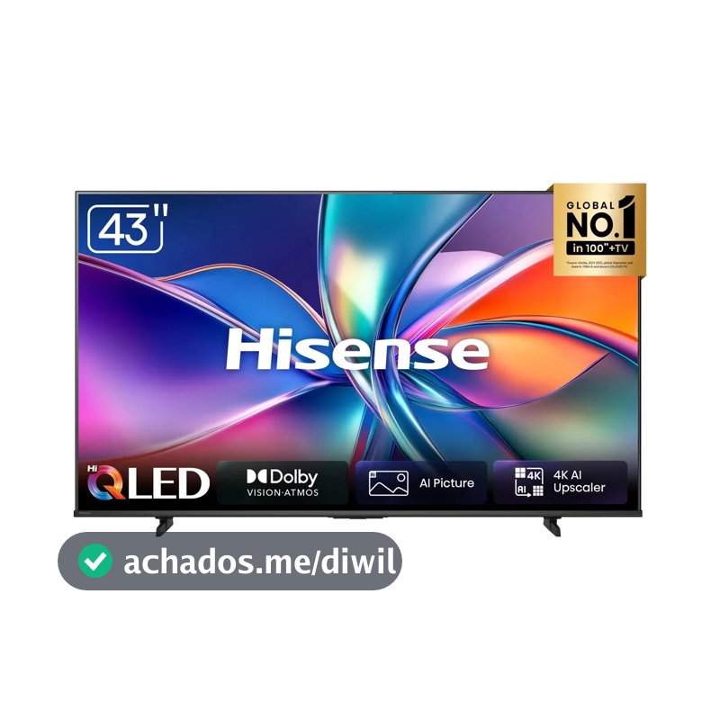 Smart TV Hisense HI-QLED 4K 43" Polegadas com Dolby Vision, Dolby Gaming e Compatibilidade Alexa- 43Q6QVV