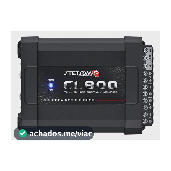 Módulo Amplificador Stetsom Combat CL800 800W RMS 4 Canais para Som Automotivo