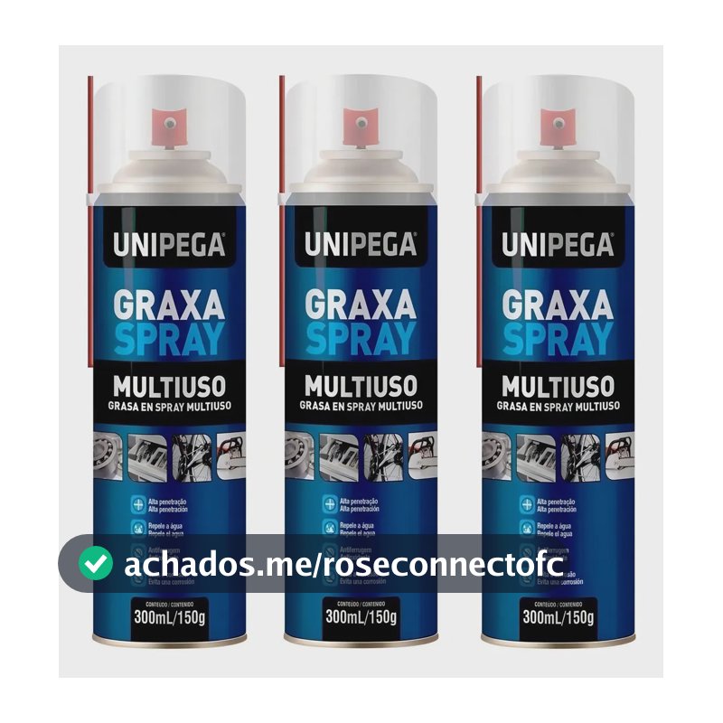 3 Pç Graxa Spray Multiuso 300ml Unipega