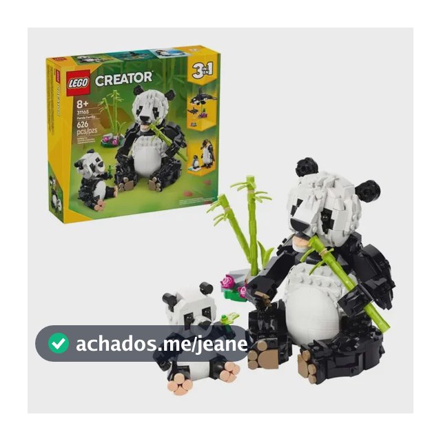 Brinquedo Blocos De Montar Creator 31165 Panda 3em1 Lego