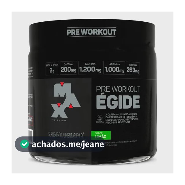 Pre treino Égide 300g Sabor Limão Suplemento em Pó Pré Treino Max Titanium