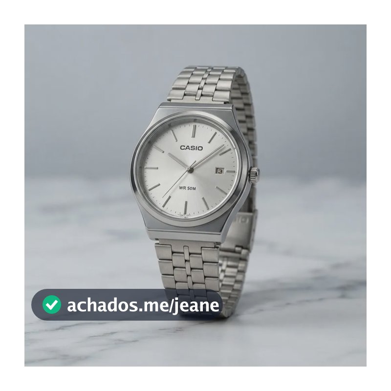 Relógio Casio Vintage Retro Redondo Prata E Prateado Prateado