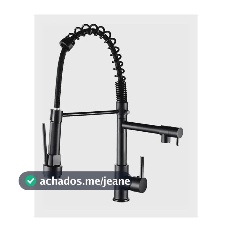 Torneira Gourmet Misturador Monocomando Cozinha Preto 50cm Preto Fosco