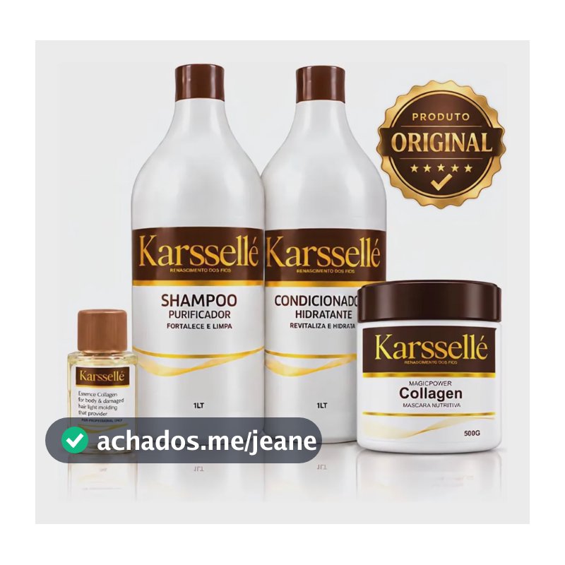 Kit Karssellé Shampoo + Cond 1l + Máscara + Óleo 7ml (mini)