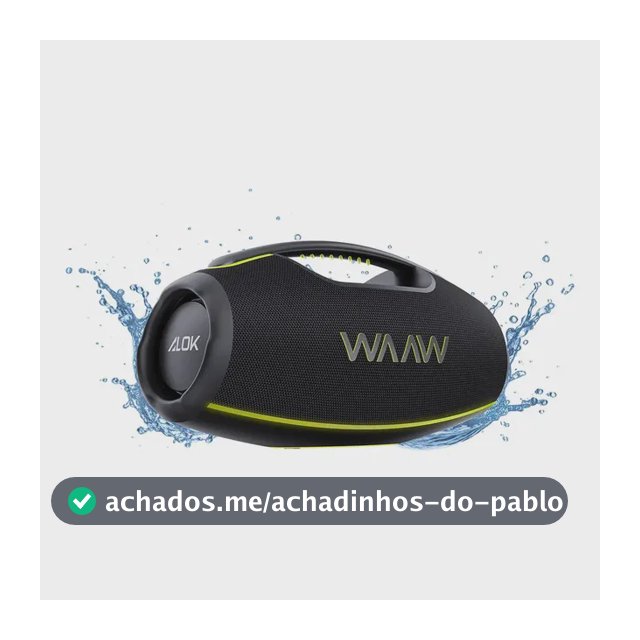 Caixa de Som Boombox Waaw by Alok Hyperboom 1000 Bluetooth À Prova d'Água 180W RMS Até 12h de Autonomia
