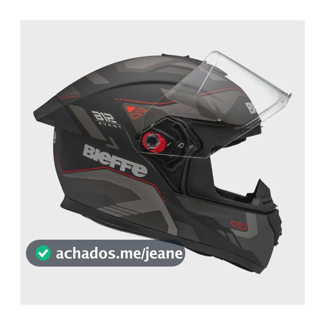 Capacete Moto Bieffe B-12 Avant Preto Fosco Grafite