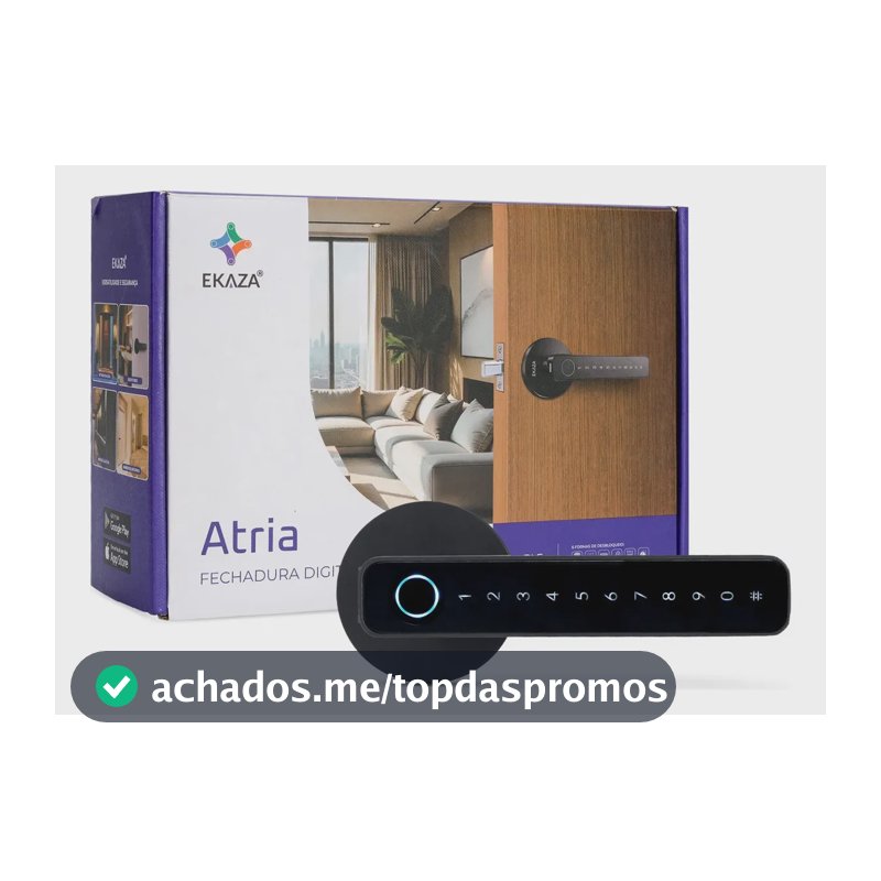 Fechadura Digital Biométrica Inteligente Ekaza Atria Bluetooth Com Senha E App