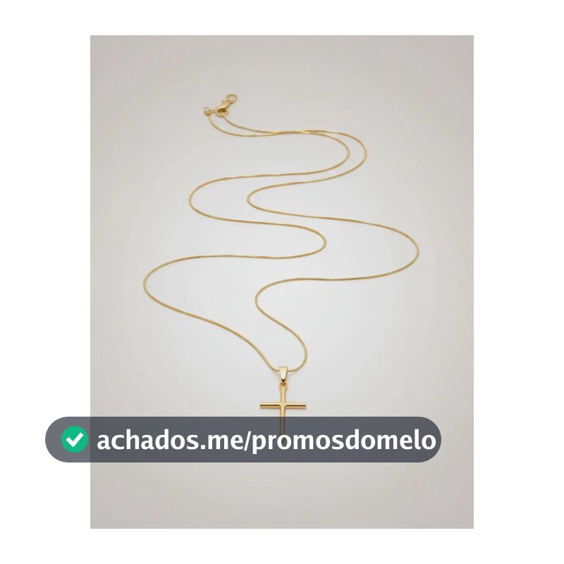 Correntinha Feminina 45cm Crucifixo Detalhado Banhados Ouro Dourado