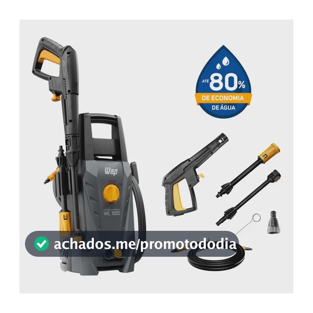 Lavadora de Alta Pressão WAP WL 1820 com Stop Total, Jato Leque e Concentrado