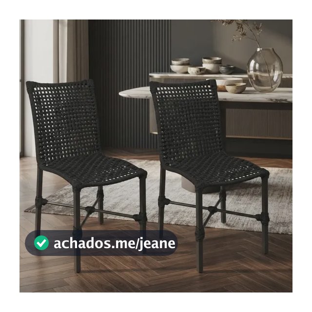 Kit 2 Cadeiras Milão  Cozinha Gourmet Mesa De Jantar Liso Preto