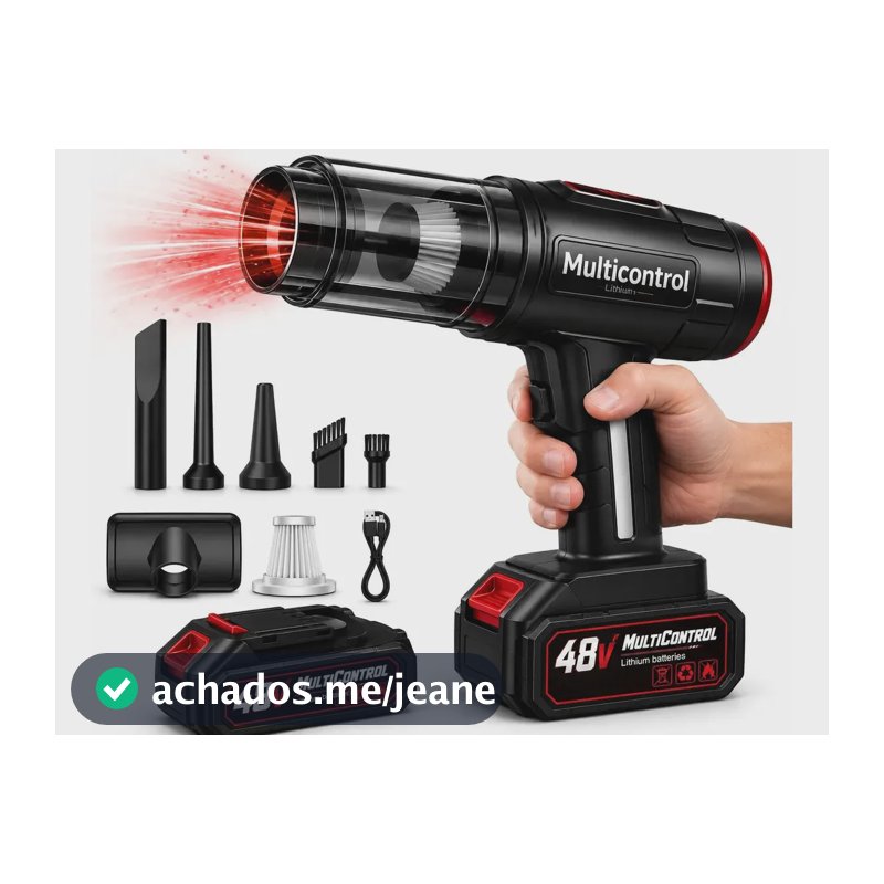 Aspirador De Pó Portatil Recarregável Com Bateria 48v Turbo Preto 127/220v
