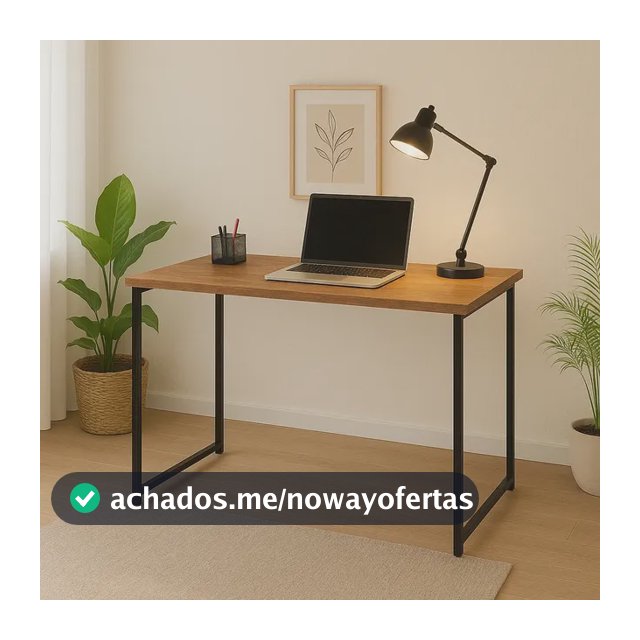 Escrivaninha Industrial 90cm Mesa Estudo Aparador  Aço Mdf