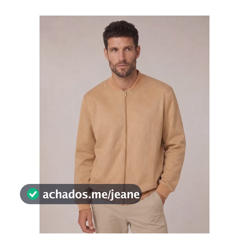 Jaqueta Masculina Bomber Suede Camurça Premium Dia A Dia Bege M