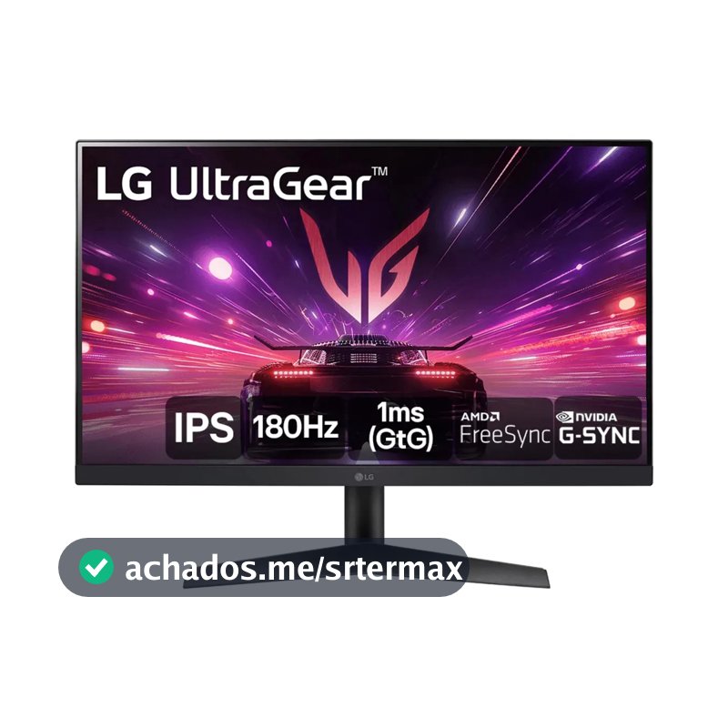 Monitor Gamer LG UltraGear 24”IPS Full HD 180Hz 1ms (GtG) NVIDIA G-SYNC AMD FreeSync HDR10 sRGB 99% HDMI DisplayPort, Preto- 24GS60F