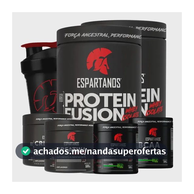 Combo Duplo Whey Fusion + 2x Bcaa + 2x Creatina + Shaker Morango