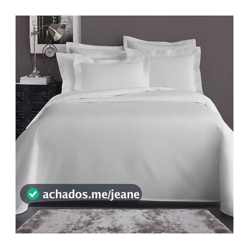 Jogo Lençol Queen 400 Fios 100% Algodão Egípcio 06 Peças Cor Branco Desenho Do Tecido Liso