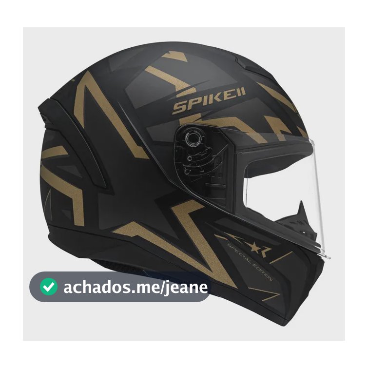Capacete Moto Fechado Peels Spike 2 1st Cor Preto Fosco Com Dourado Tamanho Do Capacete 60