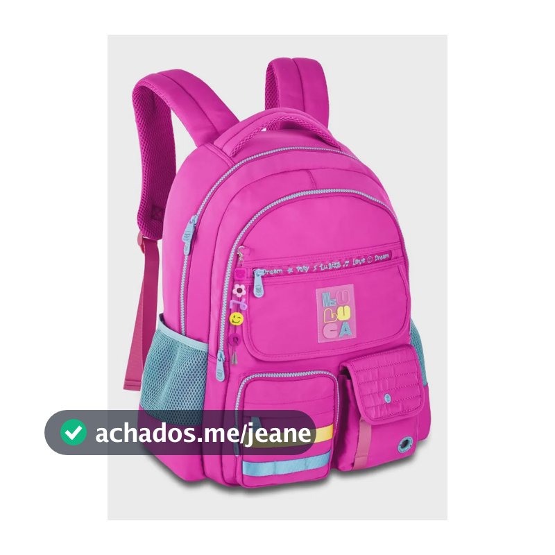 Mochila Costas Luluca Juvenil Escolar Fast Bag Cor Rosa