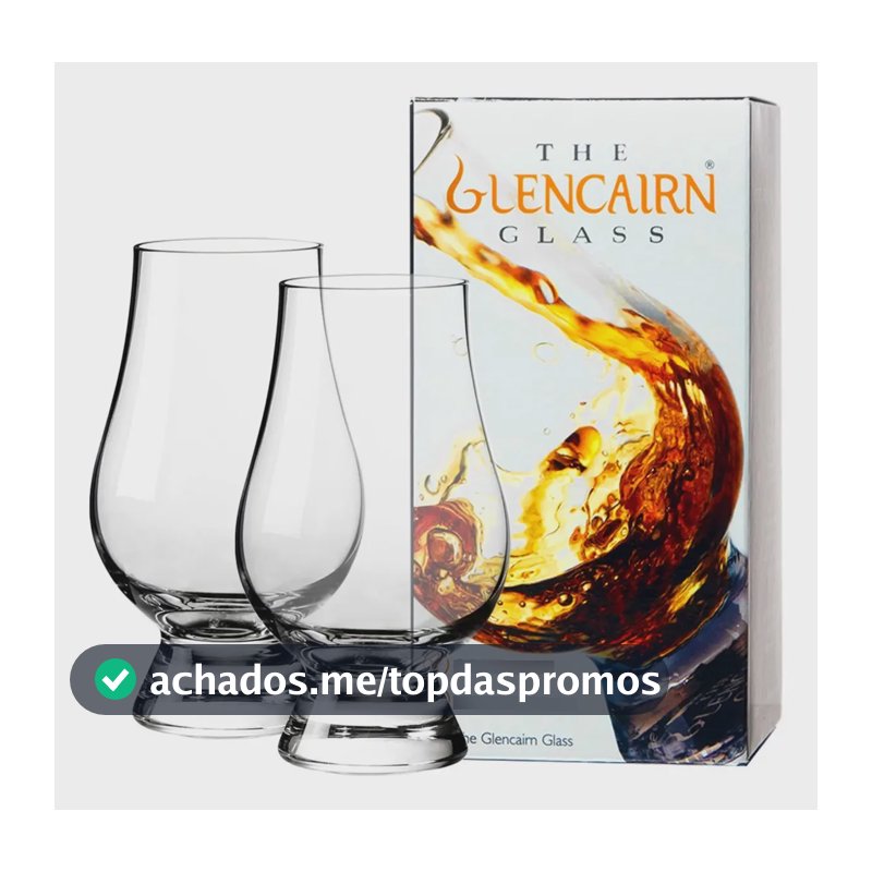 Copo De Uísque Glencairn Em Caixa De Presente, Conjunto De 2 Cristal Transparente