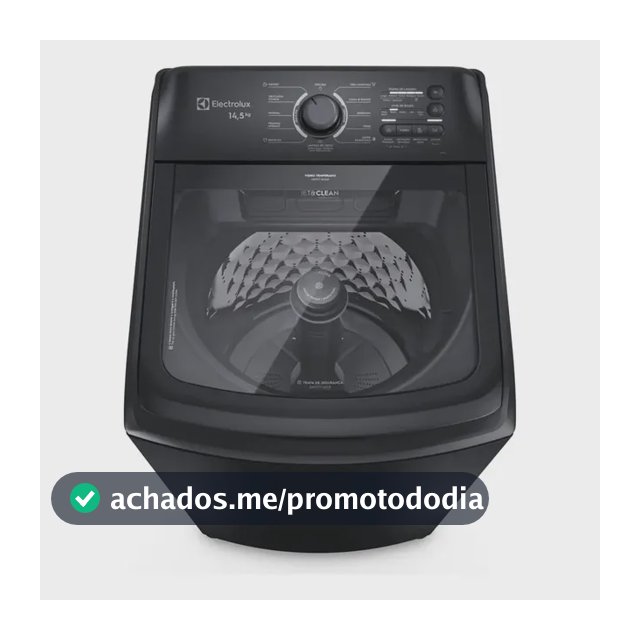 Máquina De Lavar Electrolux 14,5kg Cesto Inox Lep15 Preto