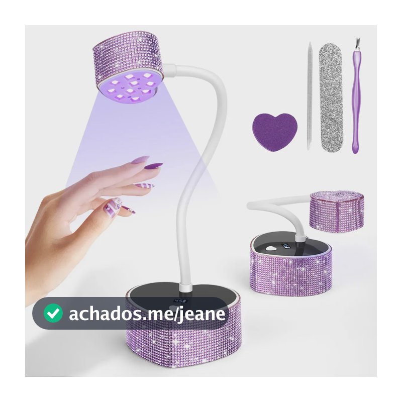 Lâmpada Para Unhas UV e LED de 60W, Portátil Com Kit de Manicure e Sensor Inteligente
