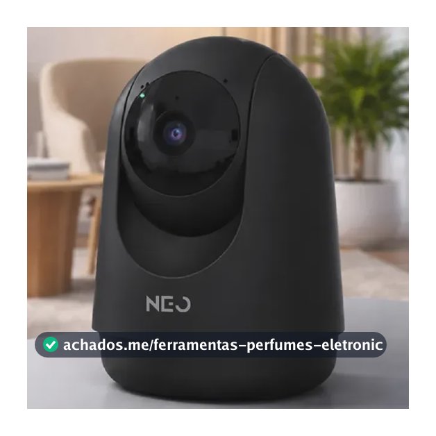 Câmera Inteligente Optimus Pro Full HD 2K Wi-fi 2.4 GHz 360° Com Visão Noturna Preto Cod: 395045817 Avant Neo