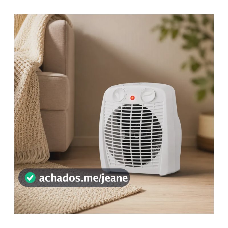Aquecedor Elétrico 2 Em 1 Kian Branco 1800w Aq100 2 Níveis De Aquecimento + Ventilação