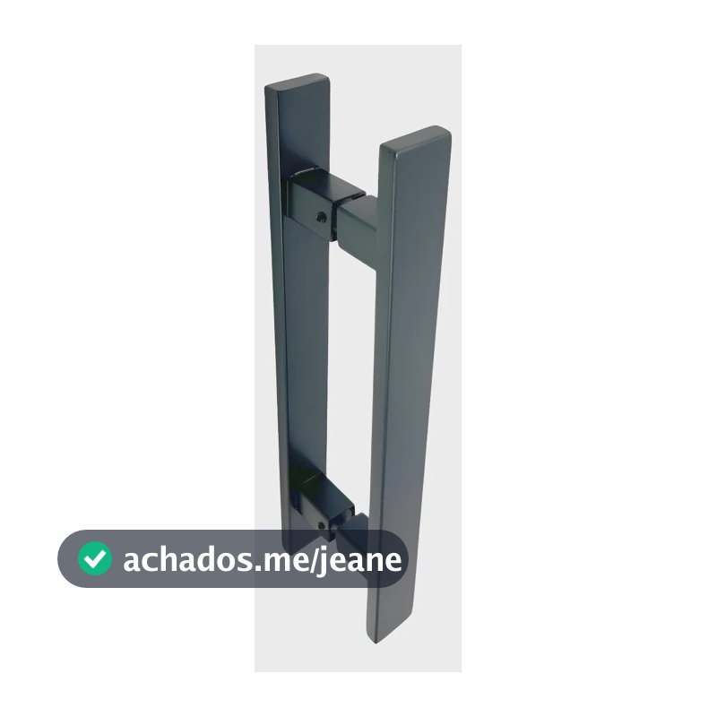 Puxador Inox Duplo 30cmx20cm Porta Madeira Vidro Alumínio Preto