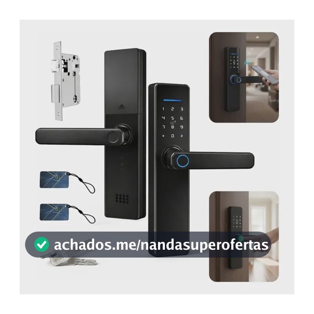Fechadura Eletrônica Digital Bbg Smart Lock Biometria Preta Preta