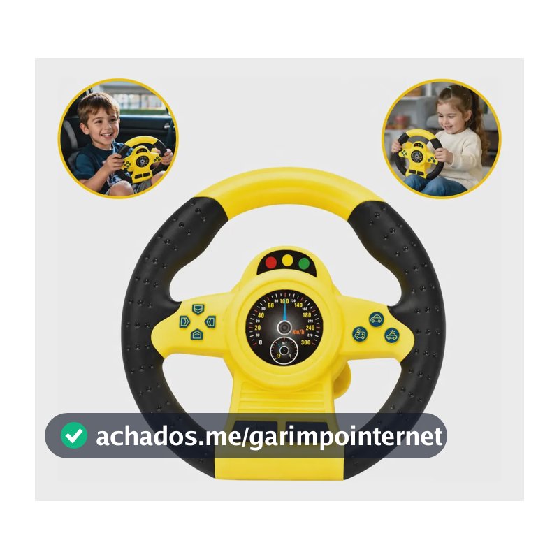 Volante Brinquedo Infantil Musical Gira 360o Sons De Carro