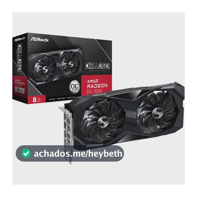 Placa de Vídeo ASRock Radeon RX 7600 8GB Challenger OC GDDR6 HDMI 2.1