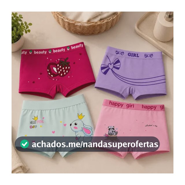 Kit 10 Calcinhas Box Shortinho Infantil Menina 2 A 10 Anos