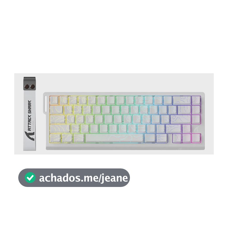 Teclado Gamer Mecânico Switch Magnético Attack Shark 8000hz Iluminação Rgb Com Fio X68 He Branco