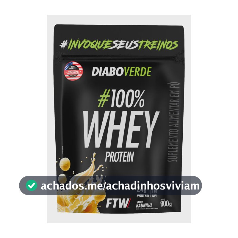 100% Whey Protein 900g Sabor Baunilha Diabo Verde - Ftw