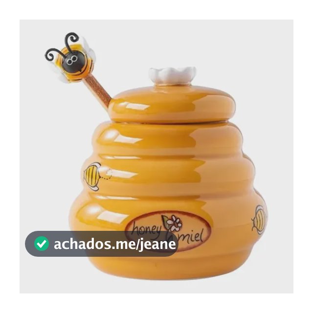 Frasco De Mel De Cerâmica 140ml Com Colher Dispensadora E