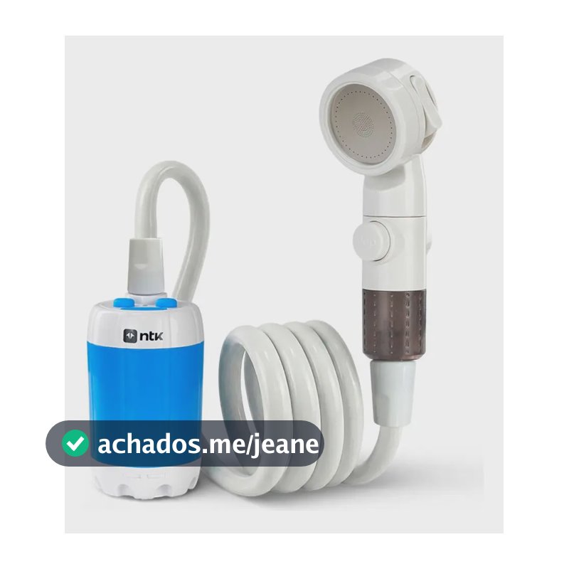Ducha Portátil Recarregável Ntk Banho Camping Usb-c 3 Modos Cor Branco