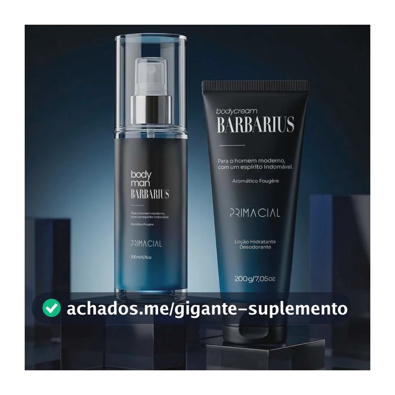 Kit Body Splash Barbarius + Hidratante Desodorante Masculino