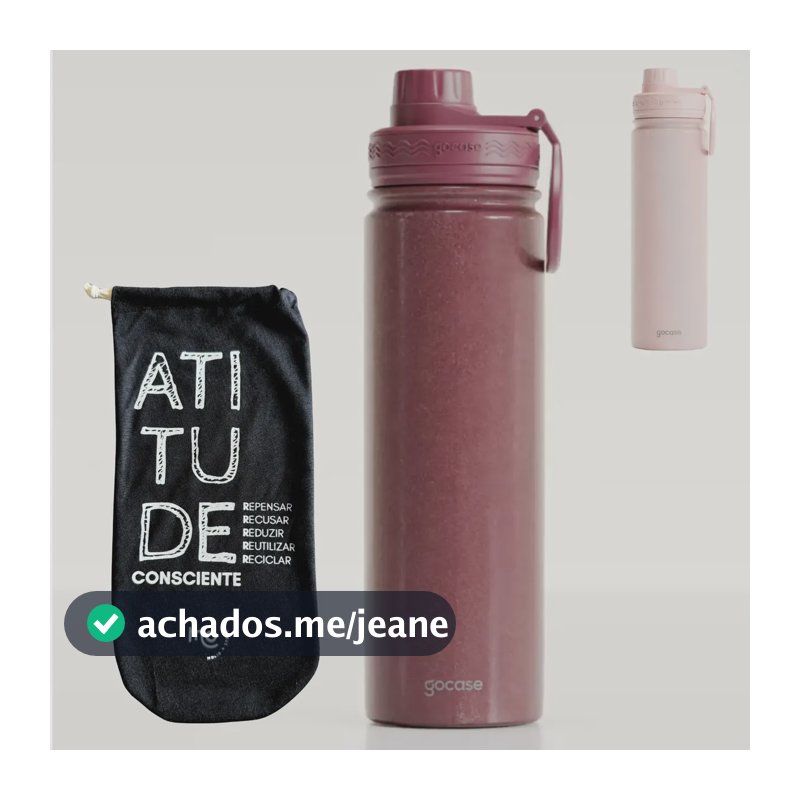 Garrafa Térmica Gocase Edição Especial Glitter 650ml - Kit Glitter Vinho