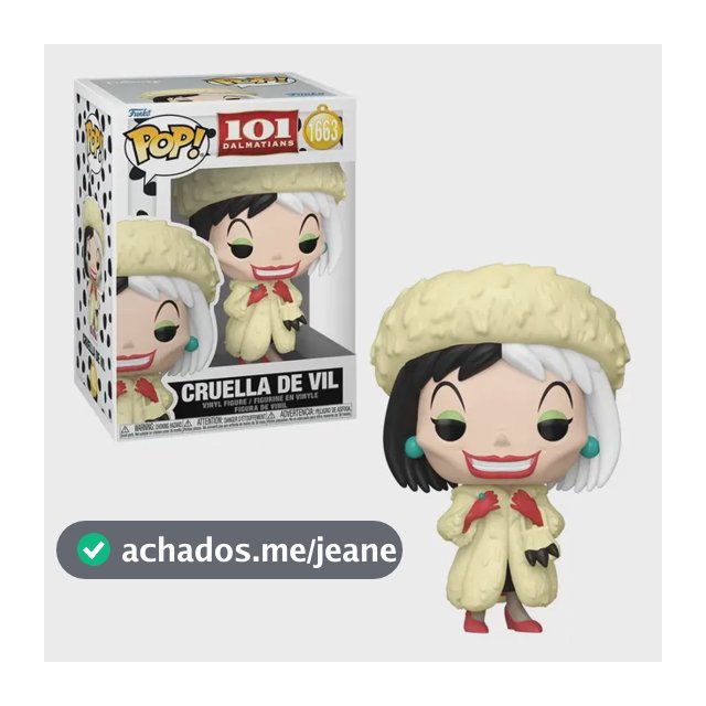 Boneco Funko Pop! 101 Dálmatas - Cruella Clássica Com Chase